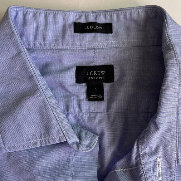 J.Crew Slim-fit Ludlow Premium Cotton Slim Fit Dress Shirt Blue Size L - Picture 4 of 5